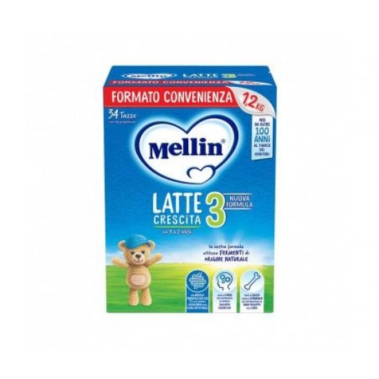 MELLIN 3 - Latte di Crescita in Polvere per Bambini - dal 1° anno compiuto al 2° anno - 1200g