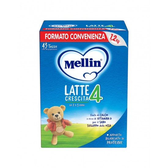 MELLIN 4 - Latte di Crescita in Polvere per Bambini - dal 2° anno compiuto al 3° anno  1200g